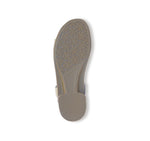 MEGHAN ASYMMETRIC, TOE-RING THONG IN LIGHT TAN DISTRESSED LEATHER  - BOTTOM VIEW