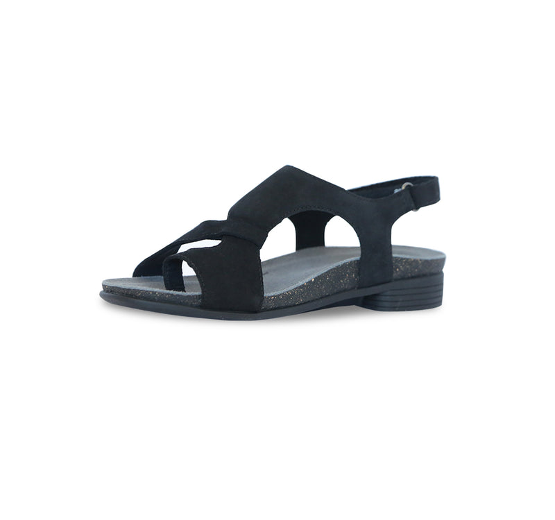 MEGHAN ASYMMETRIC, TOE-RING THONG IN BLACK NUBUCK  - INSIDE VIEW3