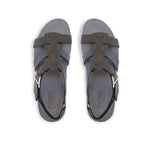 FLYNN FISHERMAN PLATFORM FOOTBED SANDAL IN BLACK LEATHER - TOP VIEW