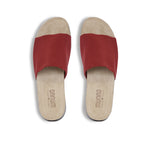 NALIA IS SINGLE WIDE-STRAP PLATFORM SANDAL IN RED BRICK WITH CORK AND LATEX INSOLE - TOP VIEW