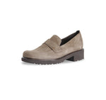 GEENA SADDLE LOAFER IN TAUPE SUEDE - inside  view