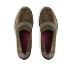 GEENA SADDLE LOAFER IN HERB SUEDE-top view