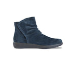 SCOUT ANKLE BOOT WITH HOOK & LOOP CLOSURE RUBBER OUTSOLE IN BLUE SUEDE-side view