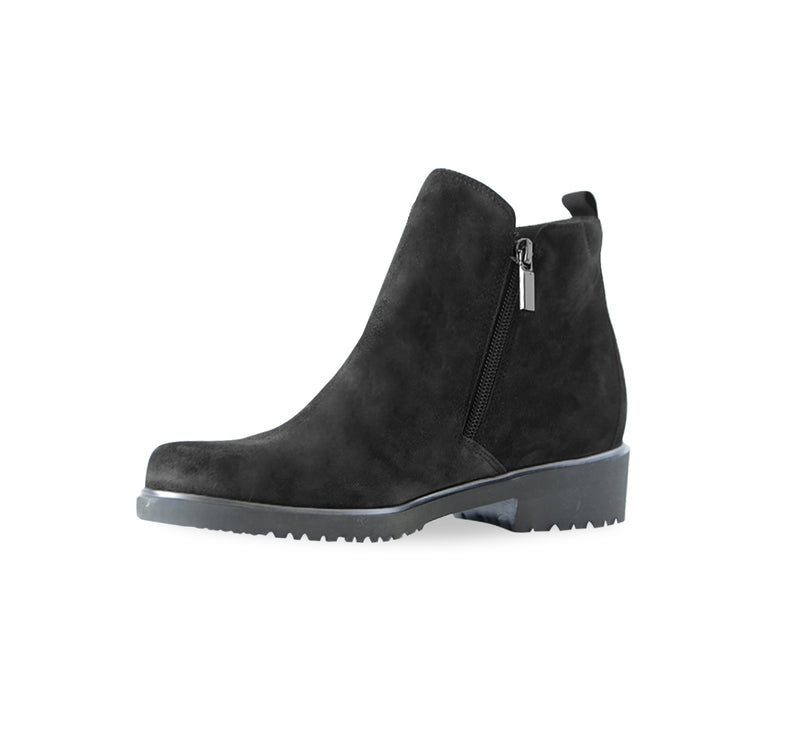 ROURKE BLACK SUEDE DOUBLE ZIPPER BOOT - INSIDE VIEW