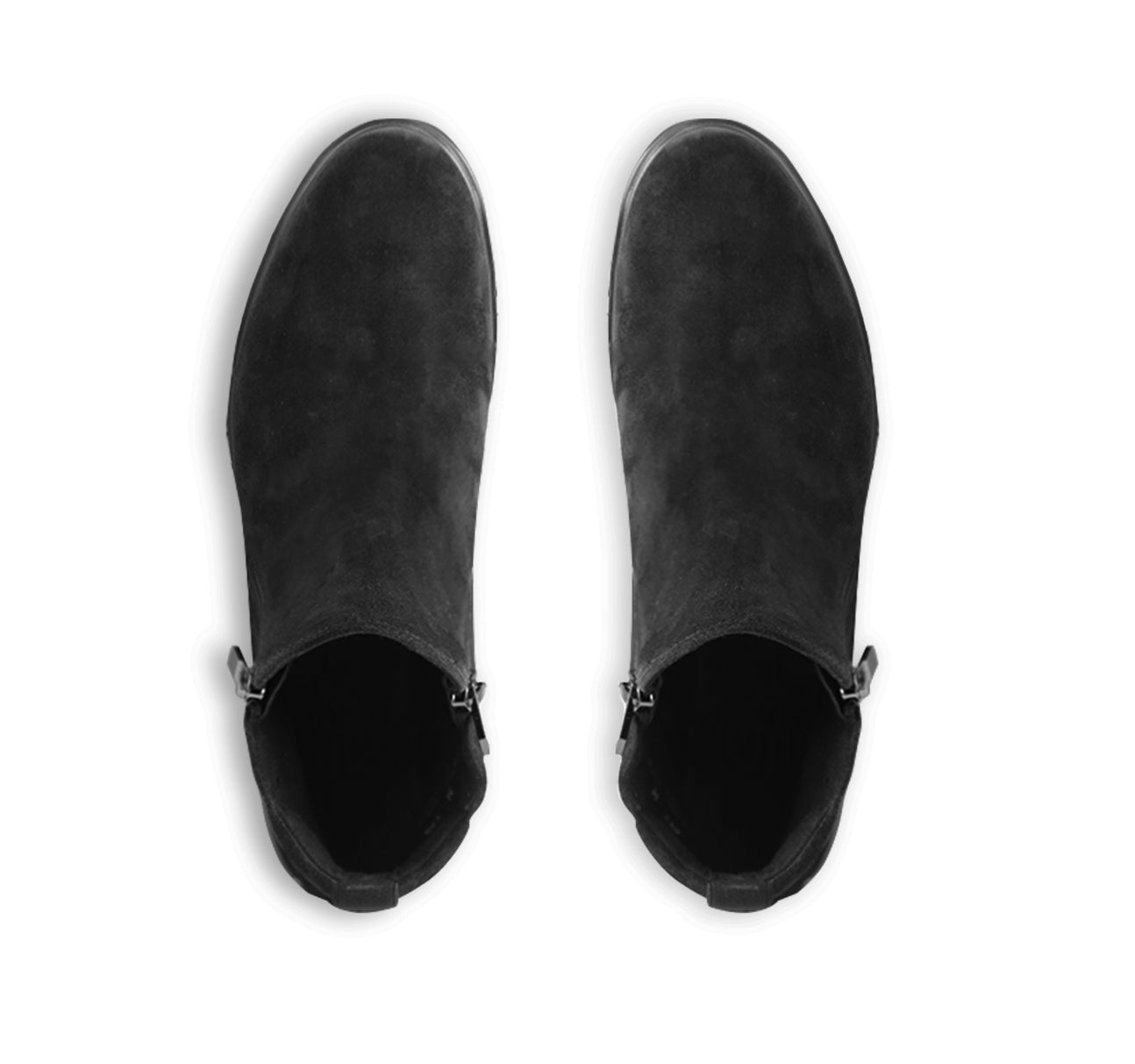 ROURKE BLACK SUEDE DOUBLE ZIPPER BOOT - TOP VIEW