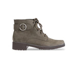 BRADLEY II CASUAL BOOT WITH LACES AND ZIPPER IN MOSS GREEN TUMBLED NUBUCK - SIDE VIEW