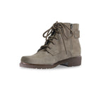 BRADLEY II CASUAL BOOT WITH LACES AND ZIPPER IN MOSS GREEN TUMBLED NUBUCK - INSIDE VIEW