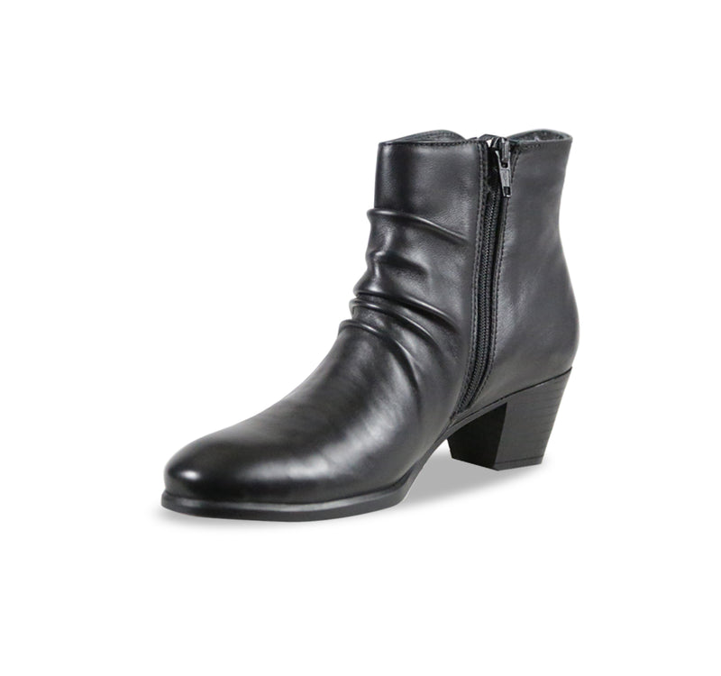 ELLIOT SLOUCH LOOK ANKLE BOOT IN BLACK LEATHER-inside view