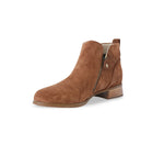 NEKO ANKLE BOOTIE IN NEW TOBACCO LEATHER WITH DUAL ZIPPERS - INSIDE VIEW