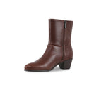 TYLER MID-CALF BOOT IN DARK RUST SUPPLE CALF LEATHER-INSIDE VIEW