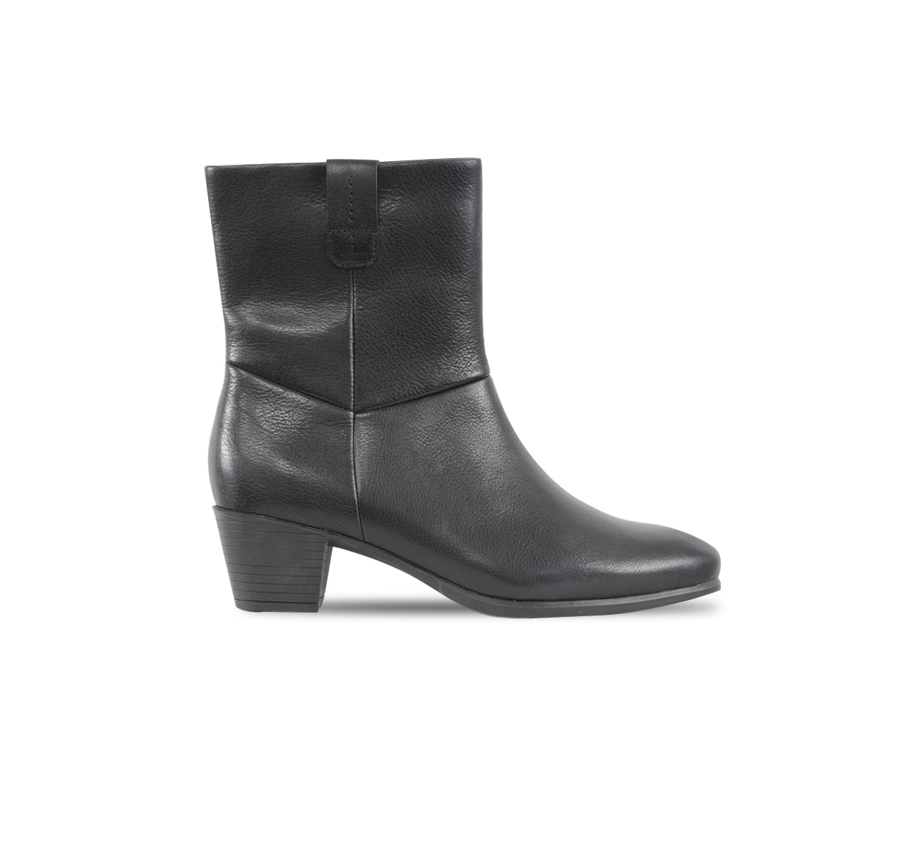 TYLER MID-CALF BOOT IN BLACK SUPPLE CALF LEATHER-SIDE VIEW