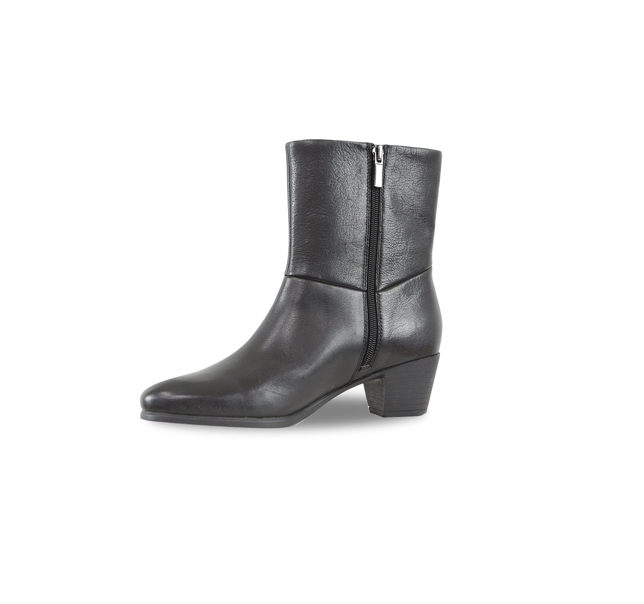 TYLER MID-CALF BOOT IN BLACK SUPPLE CALF LEATHER-INSIDE VIEW