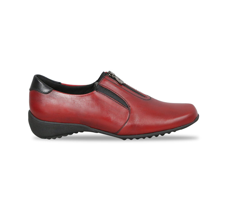 BERKLEY SPORT CASUAL WITH ZIPPER IN RED LEATHER -side view