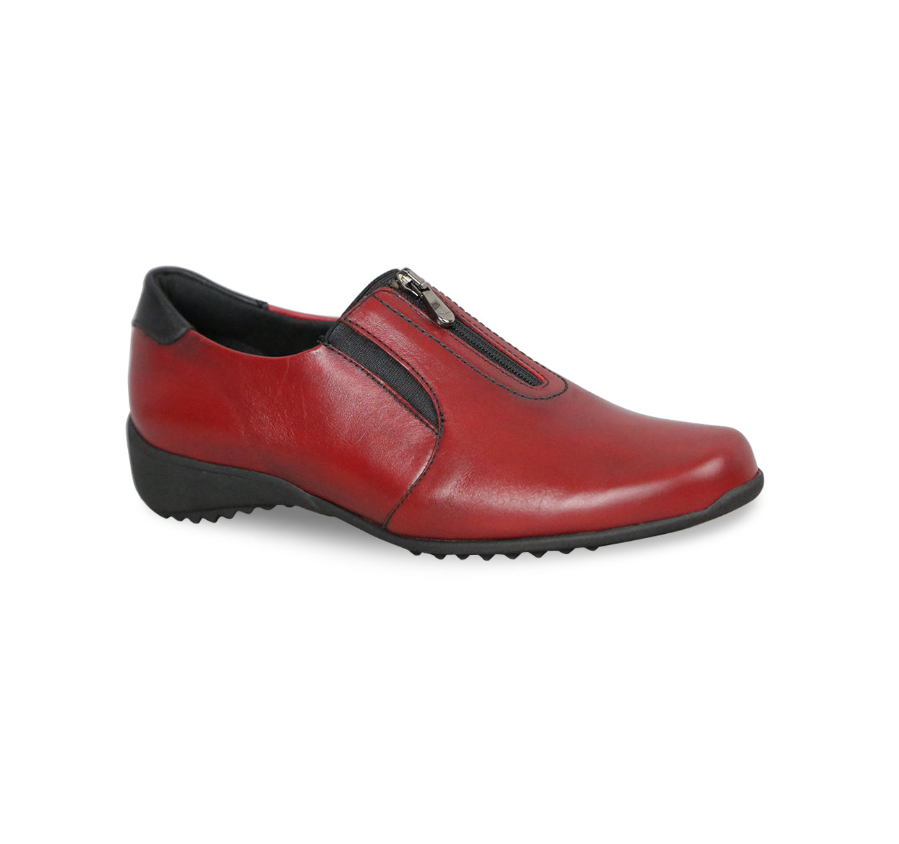 BERKLEY SPORT CASUAL WITH ZIPPER IN RED LEATHER -angle view