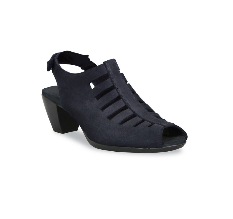 ABBY 1.75 INCH HEEL IN NAVY UN-LINED NUBUCK - ANGLE VIEW