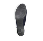 ABBY 1.75 INCH HEEL IN NAVY UN-LINED NUBUCK - BOTTOM VIEW