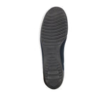 TRAVELER WALKING SHOE IN NAVY FABRIC AND LEATHER - Bottom View